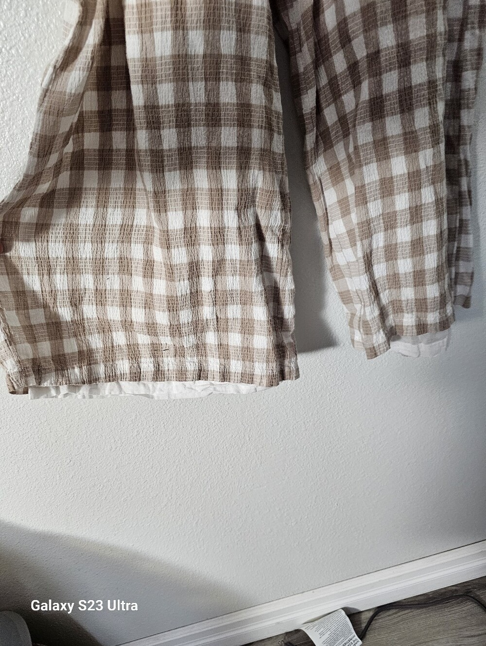 Free People Beige Plaid Jumpsuit Sz 4 - Picture 12 of 13